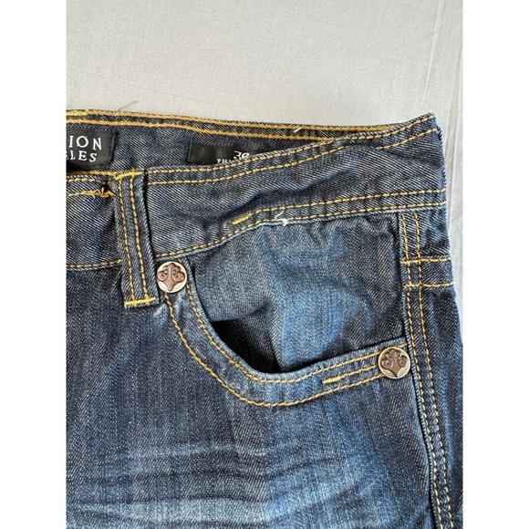 Affliction‎ Y2K Jeans Men's Size 36x33 Cooper Bootcut Leather Flap Pockets - Picture 11 of 16